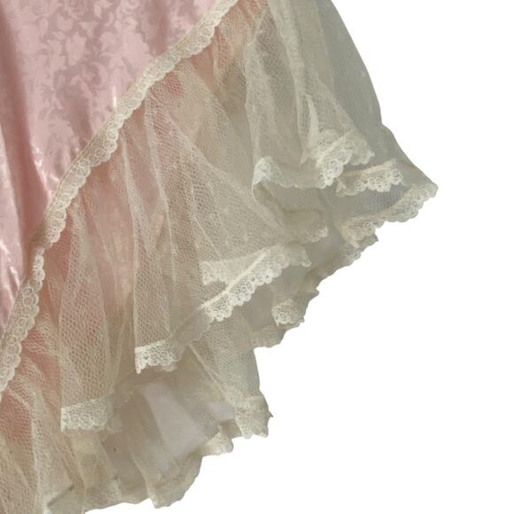 Vintage Keyloun Pink Ruffle Lace Set Tap Shorts and Top matching set - Picture 6 of 12